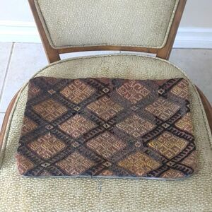 Turkish Tapestry Wool Pillow Cover Rug. Handmade, market sun bleaching